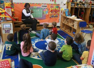 Children in an elementary classroom
